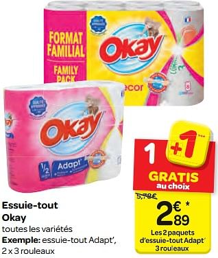 Promotions Essuie-tout okay - Produit maison - Okay  - Valide de 21/03/2018 à 02/04/2018 chez Carrefour
