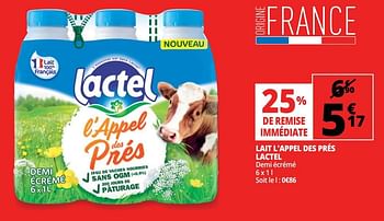 Promotions Lait l`appel des prés lactel - Lactel - Valide de 21/03/2018 à 02/04/2018 chez Auchan Ronq