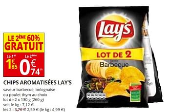 Promoties Chips aromatisées lay`s - Lay's - Geldig van 21/03/2018 tot 01/04/2018 bij Auchan