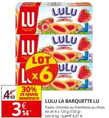 Promoties Lulu la barquette lu - Lu - Geldig van 21/03/2018 tot 01/04/2018 bij Auchan