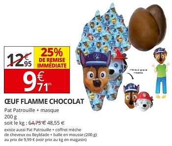 Promotions Oeuf flamme chocolat - Produit Maison - Auchan Ronq - Valide de 21/03/2018 à 01/04/2018 chez Auchan Ronq