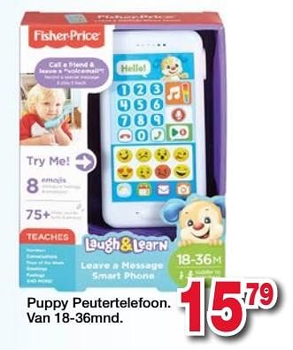 Promoties Puppy peutertelefoon - Fisher-Price - Geldig van 15/03/2018 tot 15/04/2018 bij Delva Shopping