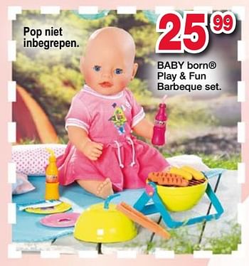 Promoties Baby born play + fun barbeque set. - Baby Born - Geldig van 15/03/2018 tot 15/04/2018 bij Vavantas
