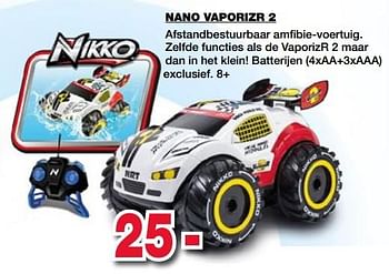 Promoties Nano vaporizr 2 afstandbestuurbaar amfibie-voertuig - Nikko - Geldig van 15/03/2018 tot 15/04/2018 bij Multi-Land