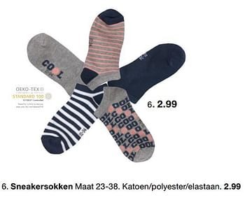 Promotions Sneakersokken - Produit maison - Zeeman  - Valide de 24/03/2018 à 07/04/2018 chez Zeeman