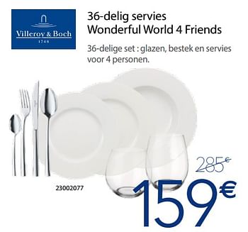 Promoties 36-delig servies wonderful world 4 friends - Villeroy & boch - Geldig van 26/03/2018 tot 22/04/2018 bij Krefel