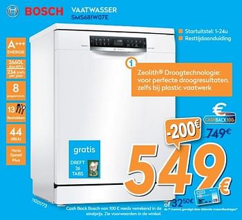 Promoties Bosch vaatwasser sms68iw07e - Bosch - Geldig van 26/03/2018 tot 22/04/2018 bij Krefel