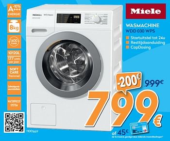 Promoties Miele wasmachine wdd 030 wps - Miele - Geldig van 26/03/2018 tot 22/04/2018 bij Krefel