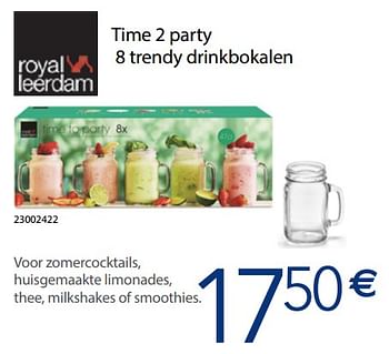 Promoties Time 2 party 8 trendy drinkbokalen - Royal Leerdam - Geldig van 26/03/2018 tot 22/04/2018 bij Krefel