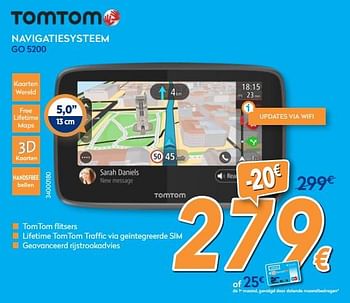 Promotions Tomtom navigatiesysteem go 5200 - TomTom - Valide de 26/03/2018 à 22/04/2018 chez Krefel