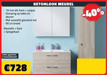 Promoties Betonlook meubel - Huismerk - Bouwcenter Frans Vlaeminck - Geldig van 03/04/2018 tot 30/04/2018 bij Bouwcenter Frans Vlaeminck