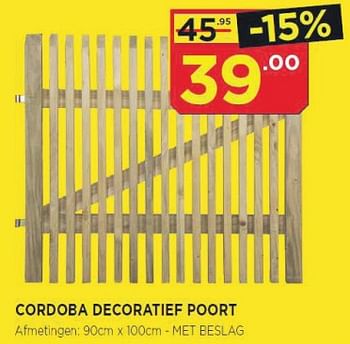 Promoties Cordoba decoratief poort - Huismerk - Bouwcenter Frans Vlaeminck - Geldig van 03/04/2018 tot 30/04/2018 bij Bouwcenter Frans Vlaeminck