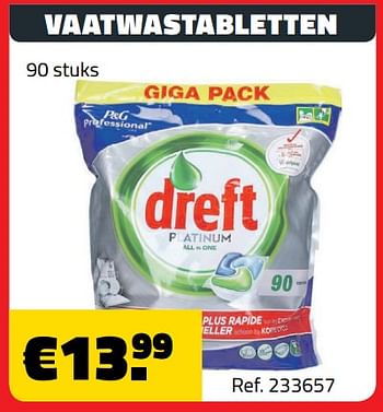 Promoties Vaatwastabletten - Dreft - Geldig van 03/04/2018 tot 30/04/2018 bij Bouwcenter Frans Vlaeminck