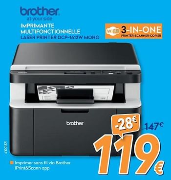 Promotions Brother imprimante multifonctionnelle laser printer dcp-1612w mono - Brother - Valide de 26/03/2018 à 22/04/2018 chez Krefel