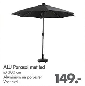 Promoties Alu parasol met led - Huismerk - Casa - Geldig van 26/03/2018 tot 29/04/2018 bij Casa