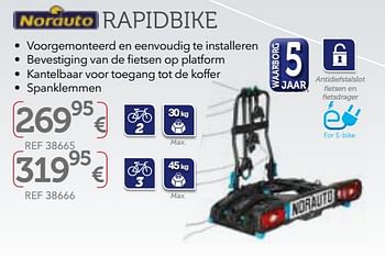 Promoties Trekhaakfietsdragers op platform rapidbike - Norauto - Geldig van 27/03/2018 tot 31/03/2019 bij Auto 5