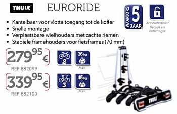 Promoties Thule eurorde 941 fietsendrager op trekhaak - Thule - Geldig van 27/03/2018 tot 31/03/2019 bij Auto 5