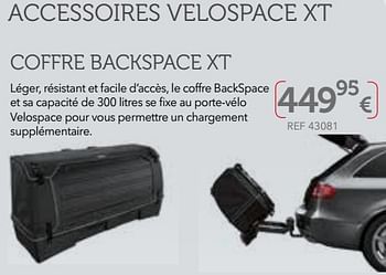 Promotions Accessoires velospace xt coffre backspace xt - Produit maison - Auto 5  - Valide de 27/03/2018 à 31/03/2019 chez Auto 5