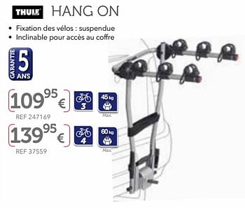 Promoties Fixation des vélos : suspendue hang on 972 - Thule - Geldig van 27/03/2018 tot 31/03/2019 bij Auto 5