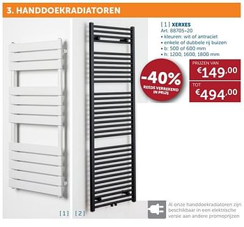 Promoties Handdoekradiatoren xerxes - Huismerk - Zelfbouwmarkt - Geldig van 03/04/2018 tot 01/05/2018 bij Zelfbouwmarkt