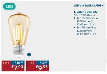 Promoties Lamp tube e27 - Huismerk - Zelfbouwmarkt - Geldig van 03/04/2018 tot 01/05/2018 bij Zelfbouwmarkt