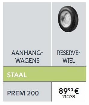 Promoties Reservewiel prem 200 accessoires voor aanhangwagens - Norauto - Geldig van 27/03/2018 tot 31/03/2019 bij Auto 5