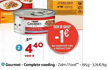 Promoties Gourmet - complete voeding - zalm - forel - Purina - Geldig van 28/03/2018 tot 08/04/2018 bij Tom&Co