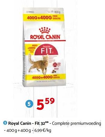 Promoties Royal canin - fit 32- complete premiumvoeding - Royal Canin - Geldig van 28/03/2018 tot 08/04/2018 bij Tom&Co