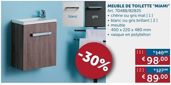 Promotions Meuble de toilette miami - Blum - Valide de 03/04/2018 à 01/05/2018 chez Zelfbouwmarkt