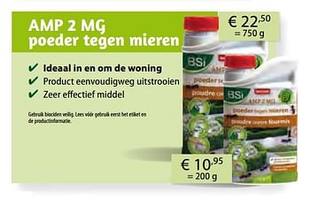 Promoties Amp 2 mg poeder tegen mieren - BSI - Geldig van 26/03/2018 tot 31/10/2018 bij Multi Bazar