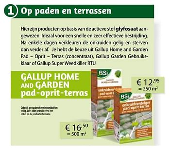 Promoties Gallup home and garden pad-oprit-terras - BSI - Geldig van 26/03/2018 tot 31/10/2018 bij Multi Bazar