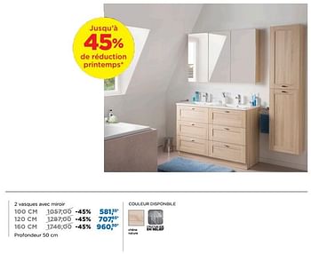 Promoties Linie meubles salle de bains sur socle festine - Linie - Geldig van 01/04/2018 tot 28/04/2018 bij X2O
