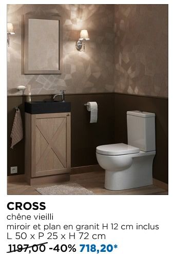 Promotions Balmani cross meubles pour toilettes - Balmani - Valide de 01/04/2018 à 28/04/2018 chez X2O