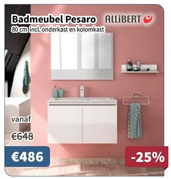 Promoties Allibert badmeubel pesaro - Allibert - Geldig van 29/03/2018 tot 11/04/2018 bij Cevo Market