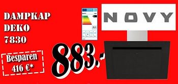 Promoties Novy dampkap deko 7830 - Novy - Geldig van 02/04/2018 tot 30/04/2018 bij Electro Zschau