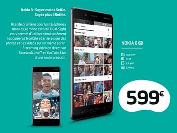 Promotions Nokia 8 - Nokia - Valide de 02/04/2018 à 01/05/2018 chez Base