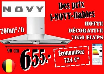 Promotions Novy hotte décorative 7050 elyps - Novy - Valide de 02/04/2018 à 30/04/2018 chez Electro Zschau