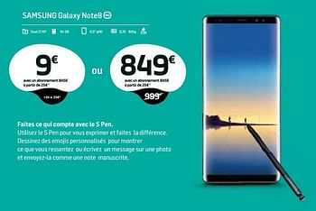 Promoties Samsung galaxy note8 - Samsung - Geldig van 02/04/2018 tot 01/05/2018 bij Base