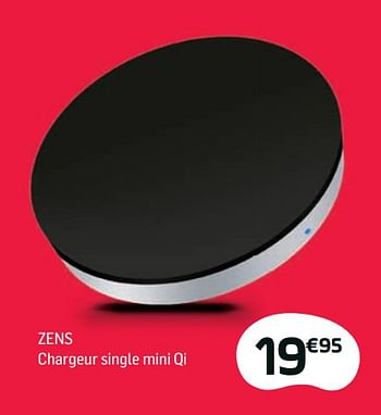 Promotions Zens chargeur single mini qi - Zens - Valide de 02/04/2018 à 01/05/2018 chez Base