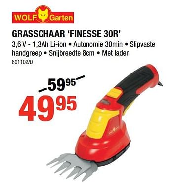 Promoties Grasschaar finesse 30r - Wolf Garten - Geldig van 05/04/2018 tot 22/04/2018 bij HandyHome