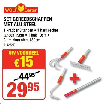 Promoties Set gereedschappen met alu steel - Wolf Garten - Geldig van 05/04/2018 tot 22/04/2018 bij HandyHome