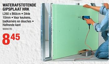 Promotions Waterafstotende gipsplaat hrk - Produit Maison - HandyHome - Valide de 05/04/2018 à 22/04/2018 chez HandyHome