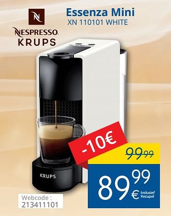 Promotions Krups essenza mini xn 110101 white - Krups - Valide de 29/03/2018 à 28/04/2018 chez Eldi