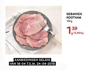 Promoties Gebakken nootham - Huismerk - Alvo - Geldig van 18/04/2018 tot 24/04/2018 bij Alvo