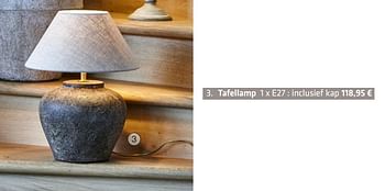 Promoties Tafellamp - Huismerk - Euroshop - Geldig van 20/03/2018 tot 30/06/2018 bij Euro Shop