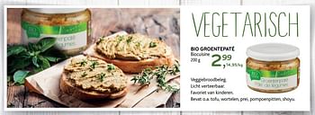 Promotions Bio groentepaté biocuisine - Biocuisine - Valide de 11/04/2018 à 24/04/2018 chez Alvo