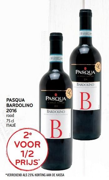 Promoties Pasqua bardolino 2016 rood 2e voor 1-2 prijs - Rode wijnen - Geldig van 11/04/2018 tot 24/04/2018 bij Alvo