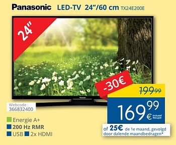 Promotions Panasonic led-tv tx24e200e - Panasonic - Valide de 29/03/2018 à 28/04/2018 chez Eldi