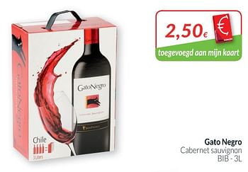 Promotions Gato negro cabernet sauvignon - Vins rouges - Valide de 02/04/2018 à 30/04/2018 chez Intermarche