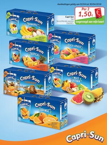 Promoties Capri-sun sap - Capri-Sun - Geldig van 02/04/2018 tot 30/04/2018 bij Intermarche